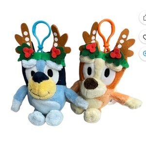 BLUEY AND BINGO REINDEER Plush CLIP 7” Toy Duo